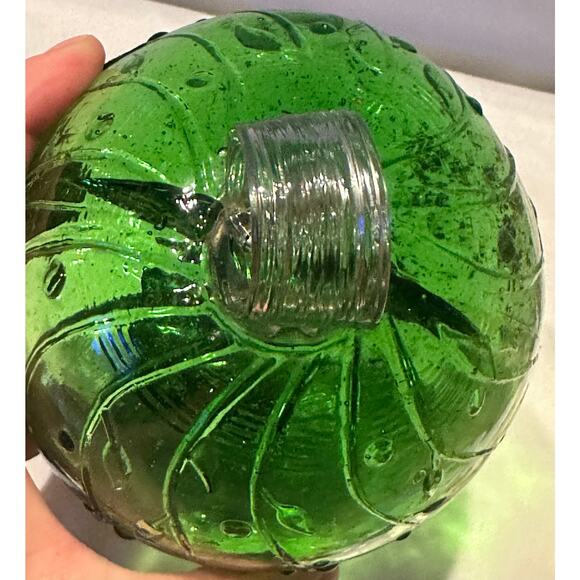 Par-A-Sol Hand Blown Glass Globe Green Hummingbird Feeder 8” x 6” Garden summer - Picture 3 of 6